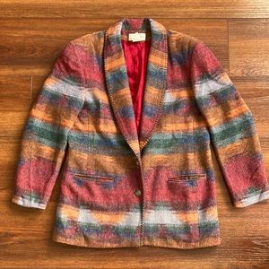 Vintage casual corner southwestern inspired blazer